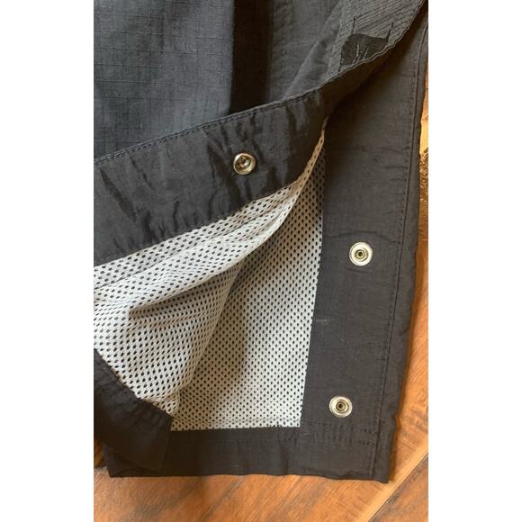 Rebook Track Pants Mens Size Large Black Snaps Up Side No String Mesh Athletic - Picture 3 of 10